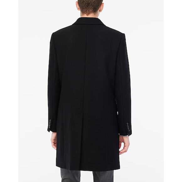 J.Crew Men's Black Wool Blend Thompson Topcoat Black Size 40 NWT - Picture 3 of 13